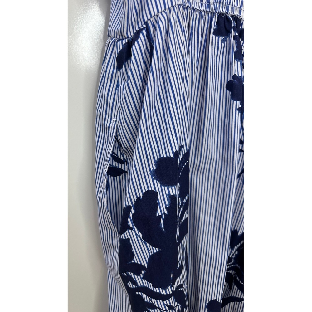 NWT Abercrombie & Fitch Sweetheart Babydoll Maxi Dress Blue Floral Striped M Med - Picture 8 of 12